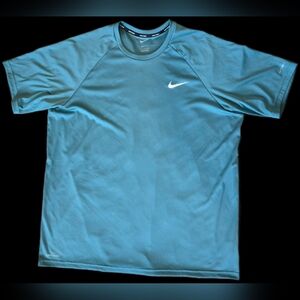 NWOT Nike Essential Dri-FIT Hydroguard Swim Shirt XXL Teal Blue UPF 40+